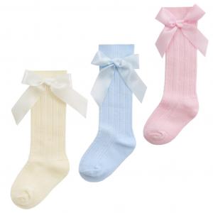 TT44B853  Cable Knee High Ribbon Socks  ( 0-3.5)