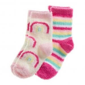 TT44B993-A  Rainbow Twin Pack Cosy Socks  (0-5.5)