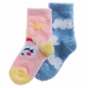 TT44B993-B  Unicorn Twin Pack Cosy Socks  (0-5.5)
