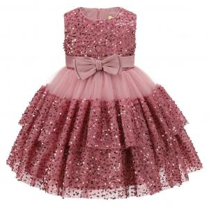 Ti66191DP  Dusky Pink Sequin Dress  (6-24 months)