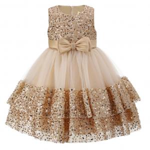 Ti66191G  Gold Sequin Dress  (6-24 months)