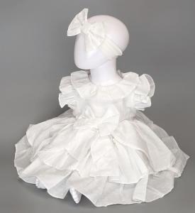 VS0434  Dobby Dot Frilled Dress Set  (6-36 months)