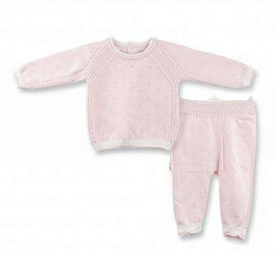 VS6014-P  Pink Knitted Two Piece Set  (0-9 months)