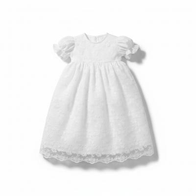 VSG011-W  Full length Christening Robe 0-12m  (Choose Size)