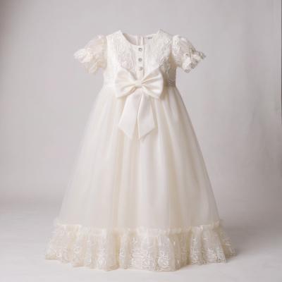 VSG1210-I  Ivory Full length Christening Robe 0-12m  (Choose Size)