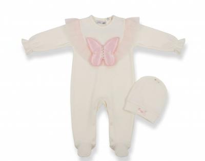 VV00259WP  White "Butterfly" All In One Set  (0-9 months)
