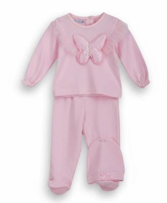 VV00260P  Pink "Butterfly" Three Piece Set  (0-9 months)