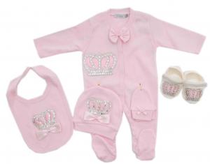 VV22001P  Pink Crown Layette (0-6 months)