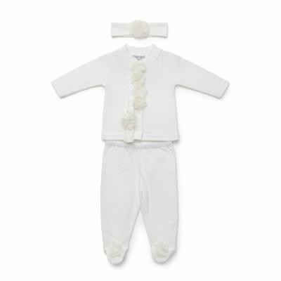 VV25106-I  Sequin Flower Three Piece Set  (0-9 months)