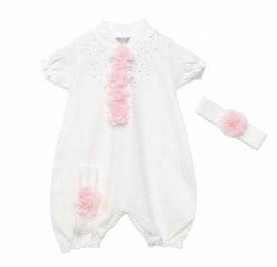 VV25107-IP  Sequin Flower Romper Set  (0-9 months)