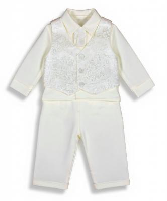 VV_CR01-I Ivory Paisely 4 Piece Suit 0-24m (Choose Size)