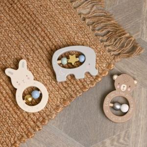 WBBM239  Bambino Wooden Animal Rattles  (Assorted)