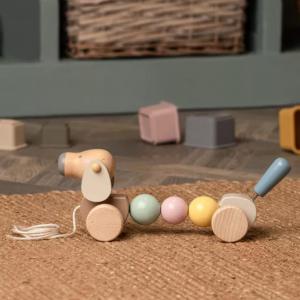 WBBM243  Bambino Wooden Pull Along Dog 