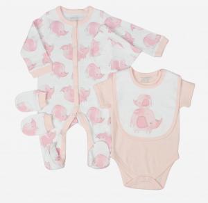 WMG13157  "Elephant" Five Piece Layette Set  (0-9 months)