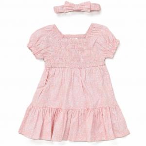 WWF10333B  Floral Smocked Dress Set  (6-24 months)