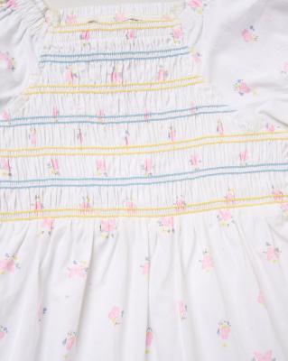 WWH14293  Floral Shirred Dress and Scrunchie  (2-4 years)