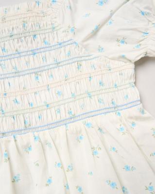 WWH14294  Floral Shirred Dress and Scrunchie  (2-4 years)